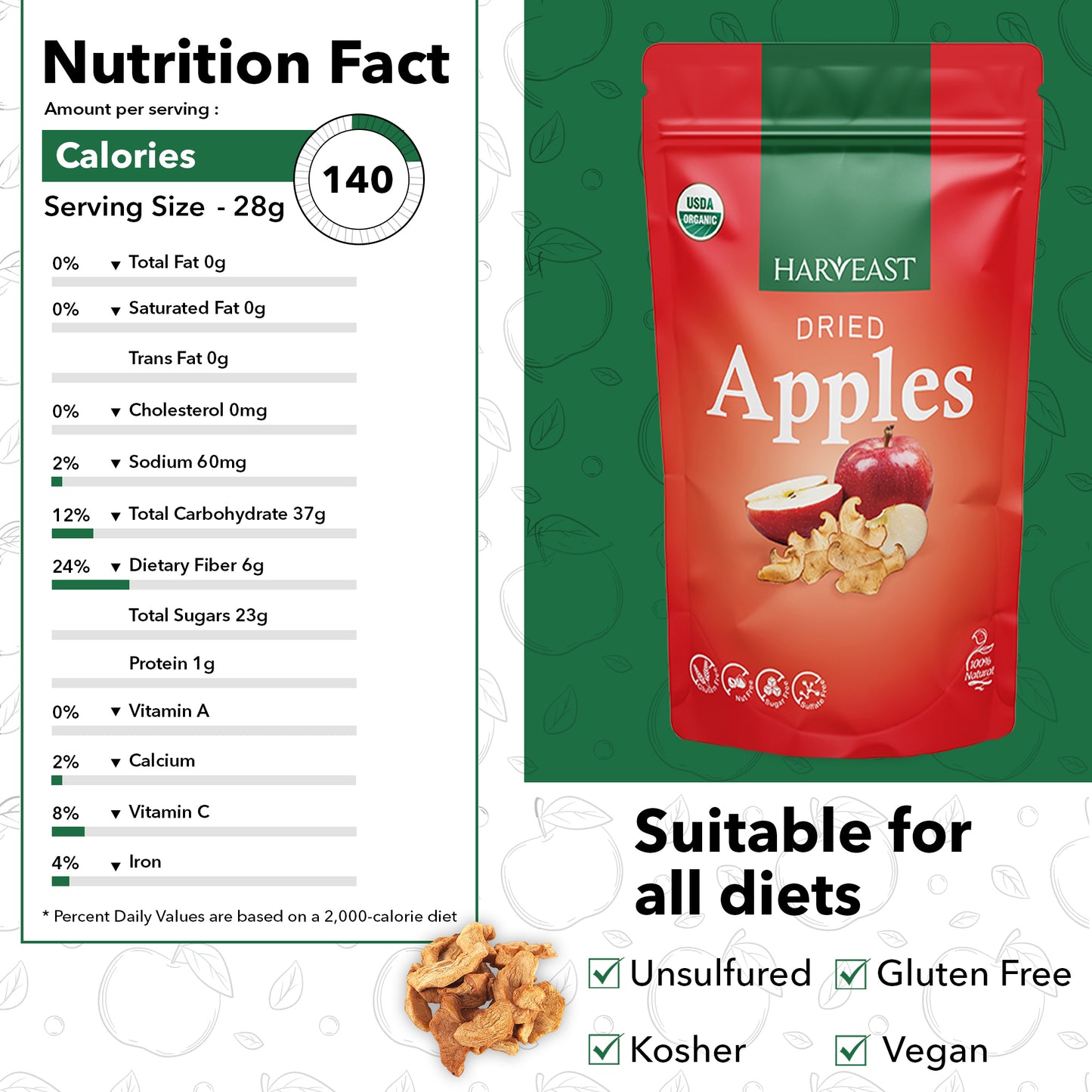 HARVEAST Dried Apples