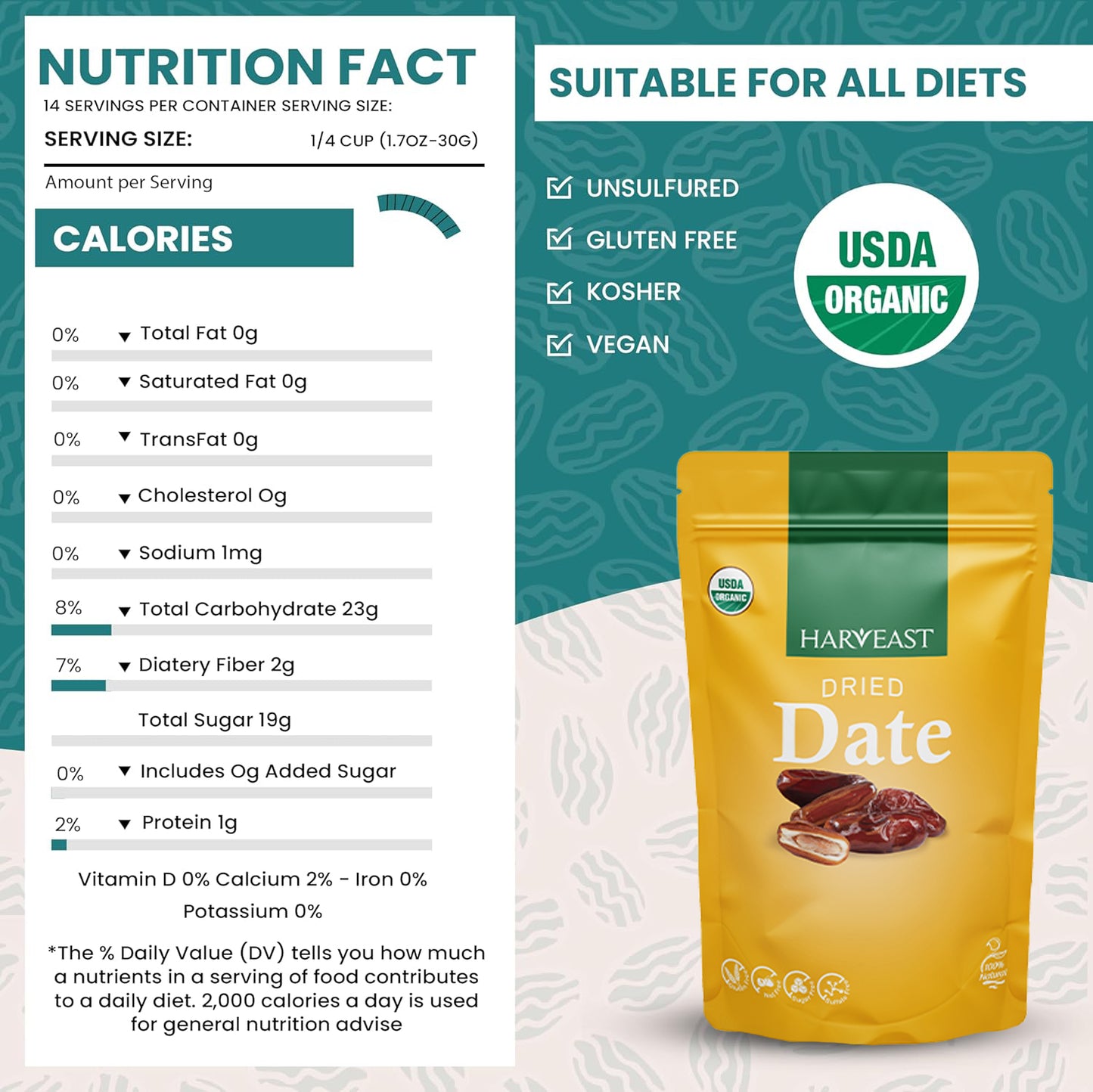 Harveast Organic Medjool Dates