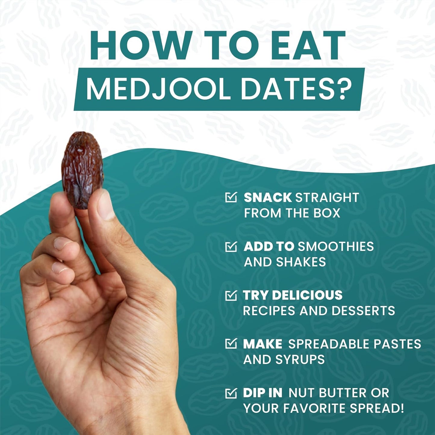 Harveast Organic Medjool Dates – California Grown Jumbo Dates, Naturally Sweet, Healthy Snacking, Caramel Flavor, Pesticide, Free No Sugar Added – Resealable Bag for Freshness, Baking